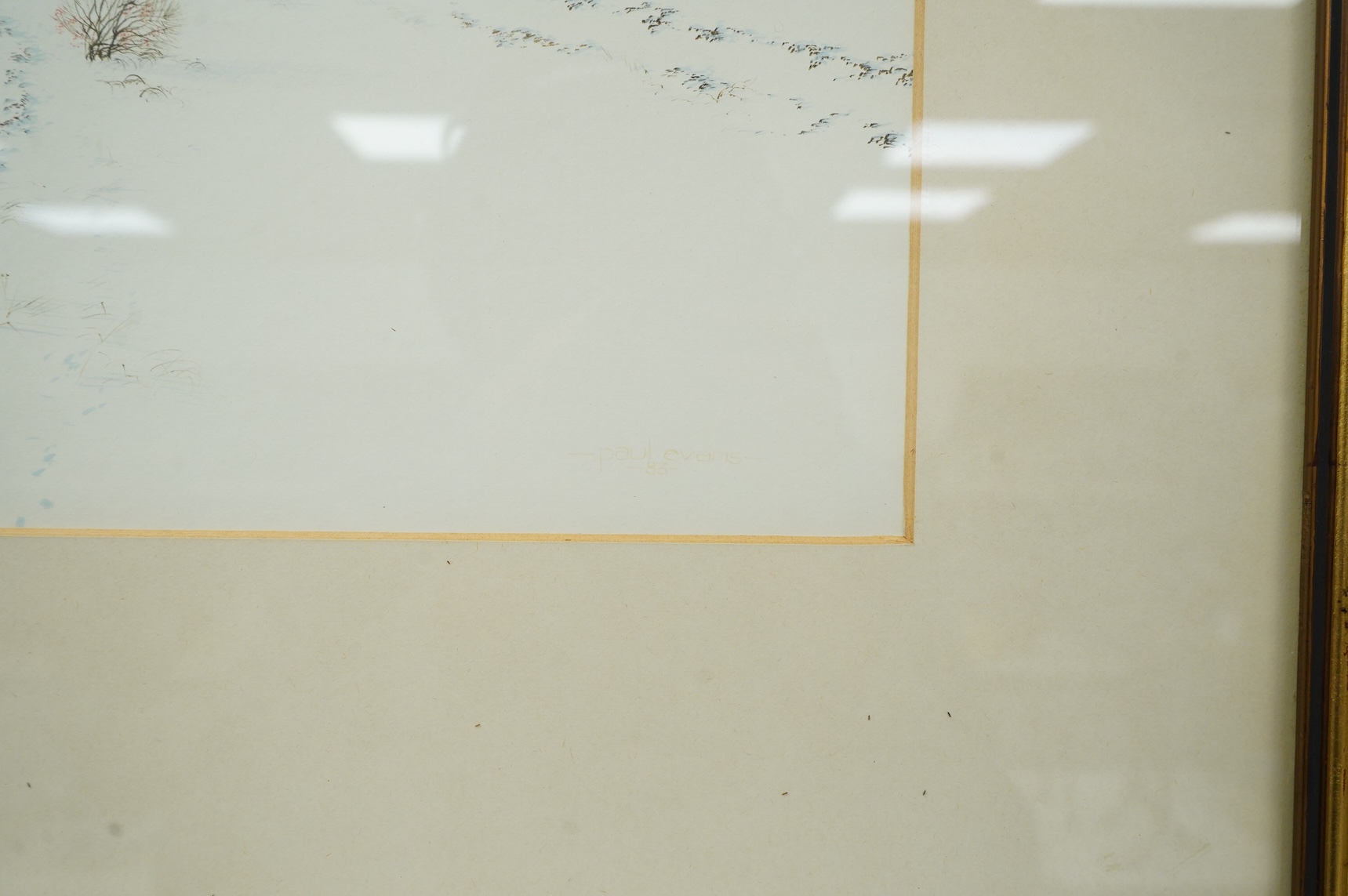 Paul Evans (b.1950), ‘Winter Stillness’, signed and dated ‘83, gouache, 34 x 46cm